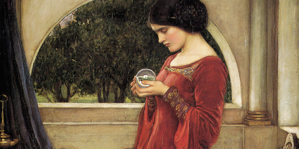 E-postmarknadsföring ... John William Waterhouse: Crystal ball, 1902 (detail)